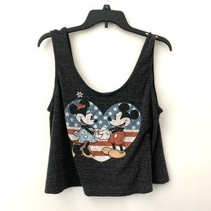 Disney Minnie & Mickey 4th of July Crop Tank SZ XL